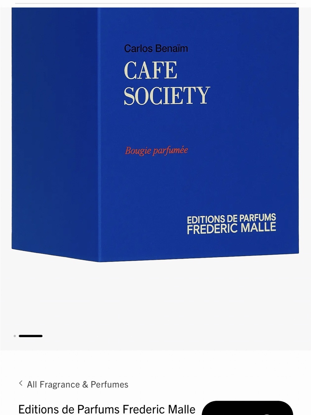 Frederic Malle Café Society Candle in White Vessel
